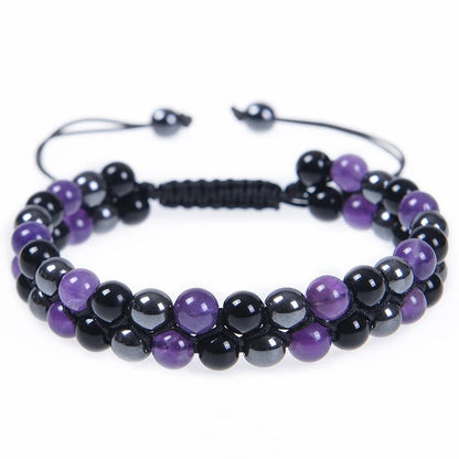 Bracelet de méditation en perles de pierre des 7 chakras, cristal de guérison, Double couche, pierres précieuses naturelles, perles d'anxiété pour femmes - CAP OCEAN BIEN-ETRE