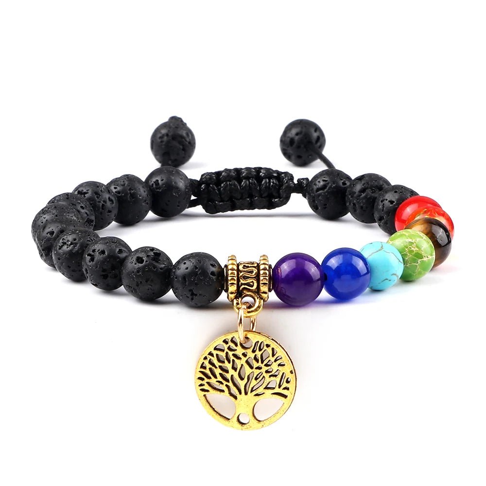 Bracelets d'arbre de vie des 7 chakras, pierre naturelle, Reiki, perles d'énergie de guérison, Bracelets de Yoga pour femmes et hommes, bijoux de méditation, cadeau, tendance - CAP OCEAN BIEN-ETRE