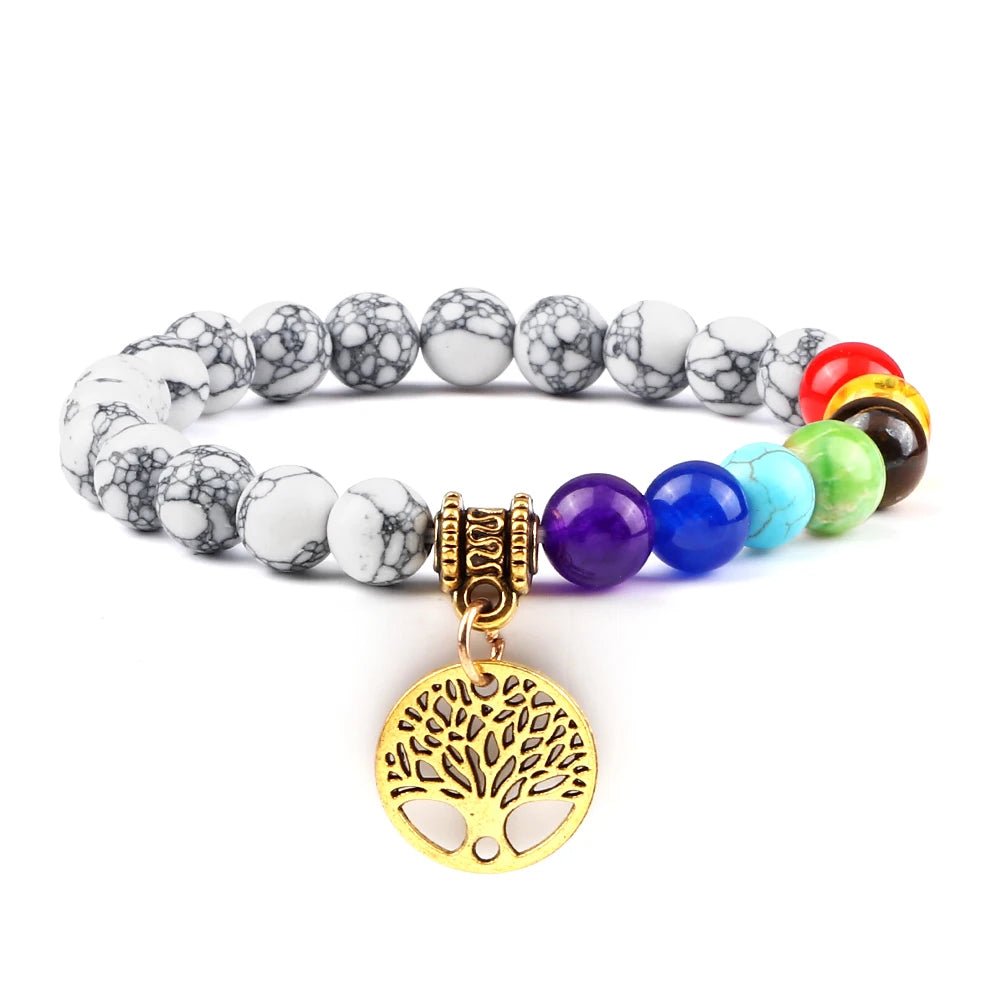 Bracelets d'arbre de vie des 7 chakras, pierre naturelle, Reiki, perles d'énergie de guérison, Bracelets de Yoga pour femmes et hommes, bijoux de méditation, cadeau, tendance - CAP OCEAN BIEN-ETRE