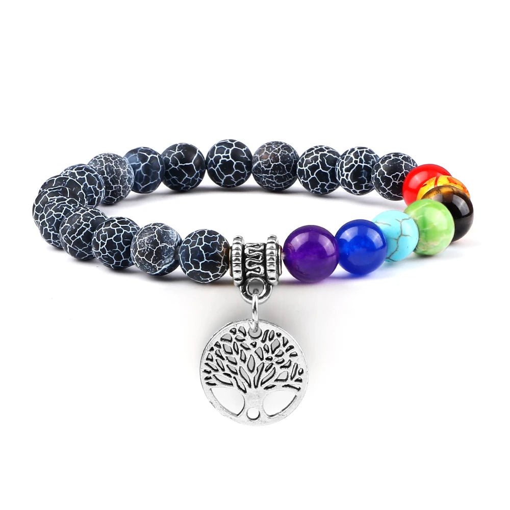 Bracelets d'arbre de vie des 7 chakras, pierre naturelle, Reiki, perles d'énergie de guérison, Bracelets de Yoga pour femmes et hommes, bijoux de méditation, cadeau, tendance - CAP OCEAN BIEN-ETRE