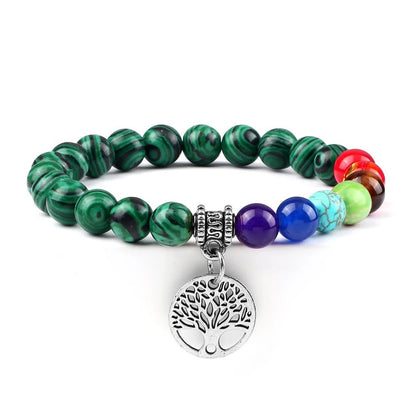 Bracelets d'arbre de vie des 7 chakras, pierre naturelle, Reiki, perles d'énergie de guérison, Bracelets de Yoga pour femmes et hommes, bijoux de méditation, cadeau, tendance - CAP OCEAN BIEN-ETRE