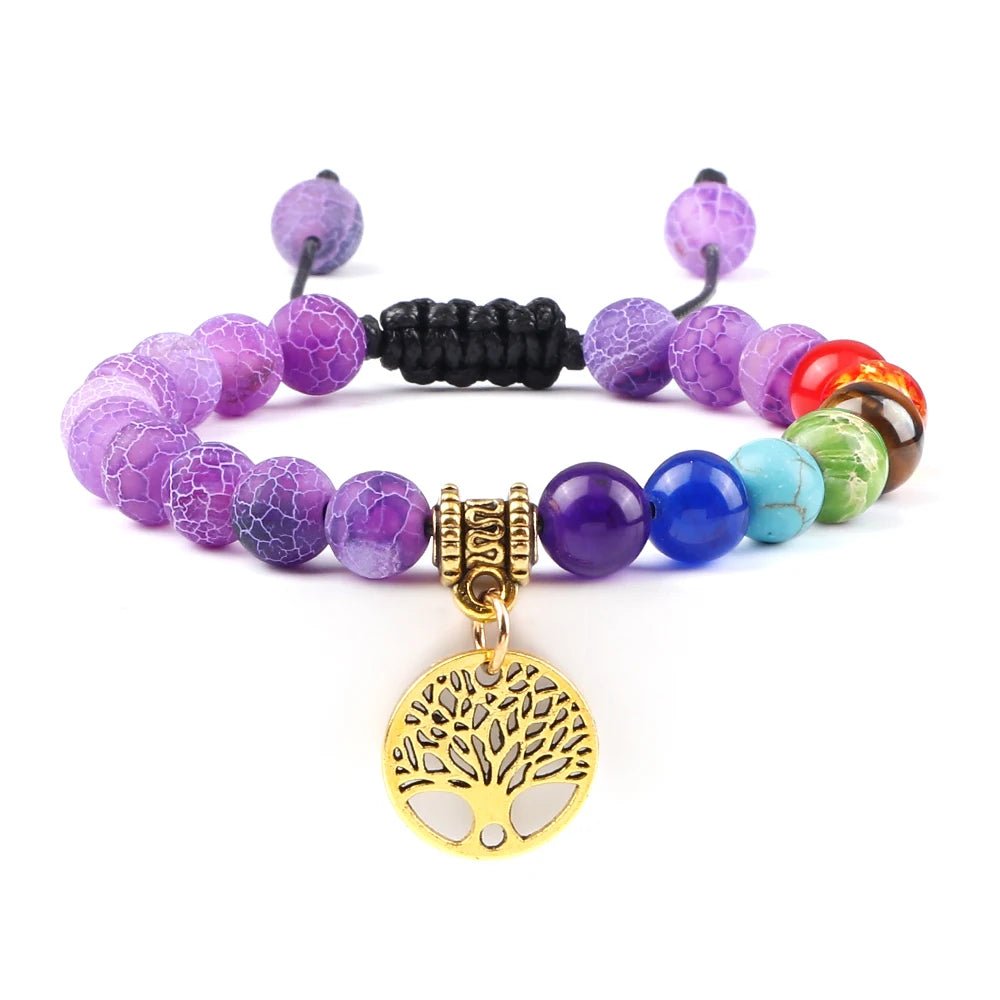 Bracelets d'arbre de vie des 7 chakras, pierre naturelle, Reiki, perles d'énergie de guérison, Bracelets de Yoga pour femmes et hommes, bijoux de méditation, cadeau, tendance - CAP OCEAN BIEN-ETRE