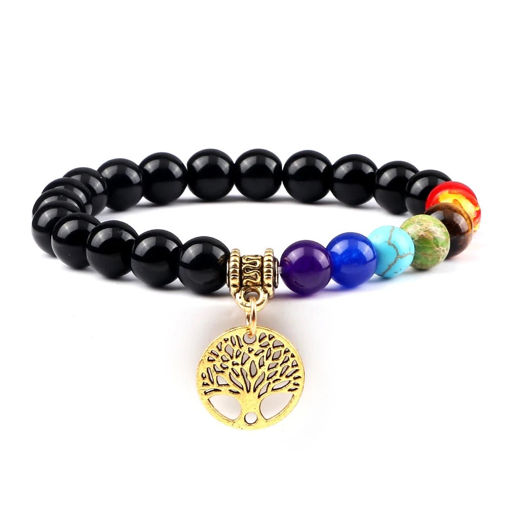 Bracelets d'arbre de vie des 7 chakras, pierre naturelle, Reiki, perles d'énergie de guérison, Bracelets de Yoga pour femmes et hommes, bijoux de méditation, cadeau, tendance - CAP OCEAN BIEN-ETRE