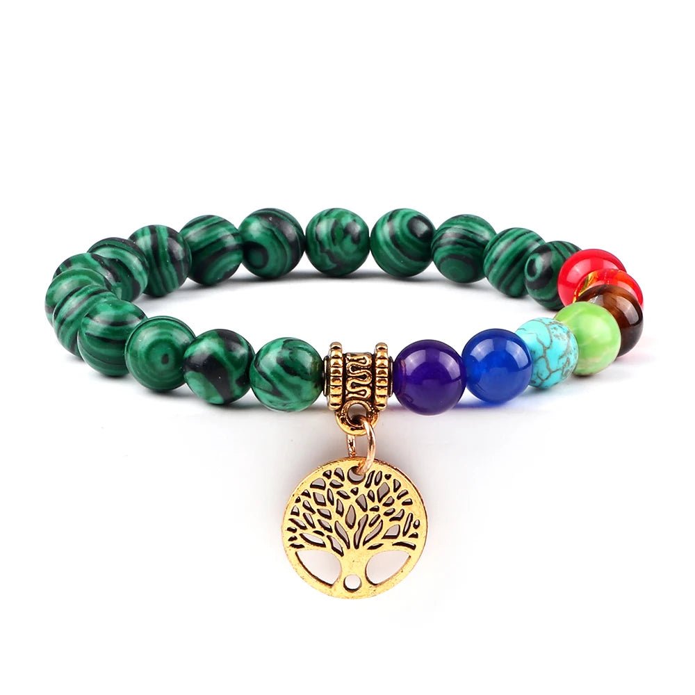 Bracelets d'arbre de vie des 7 chakras, pierre naturelle, Reiki, perles d'énergie de guérison, Bracelets de Yoga pour femmes et hommes, bijoux de méditation, cadeau, tendance - CAP OCEAN BIEN-ETRE