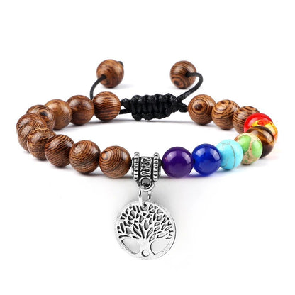 Bracelets d'arbre de vie des 7 chakras, pierre naturelle, Reiki, perles d'énergie de guérison, Bracelets de Yoga pour femmes et hommes, bijoux de méditation, cadeau, tendance - CAP OCEAN BIEN-ETRE