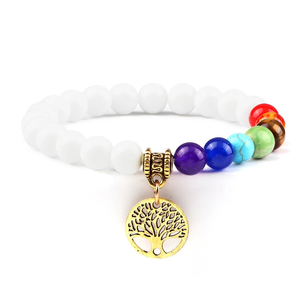 Bracelets d'arbre de vie des 7 chakras, pierre naturelle, Reiki, perles d'énergie de guérison, Bracelets de Yoga pour femmes et hommes, bijoux de méditation, cadeau, tendance - CAP OCEAN BIEN-ETRE