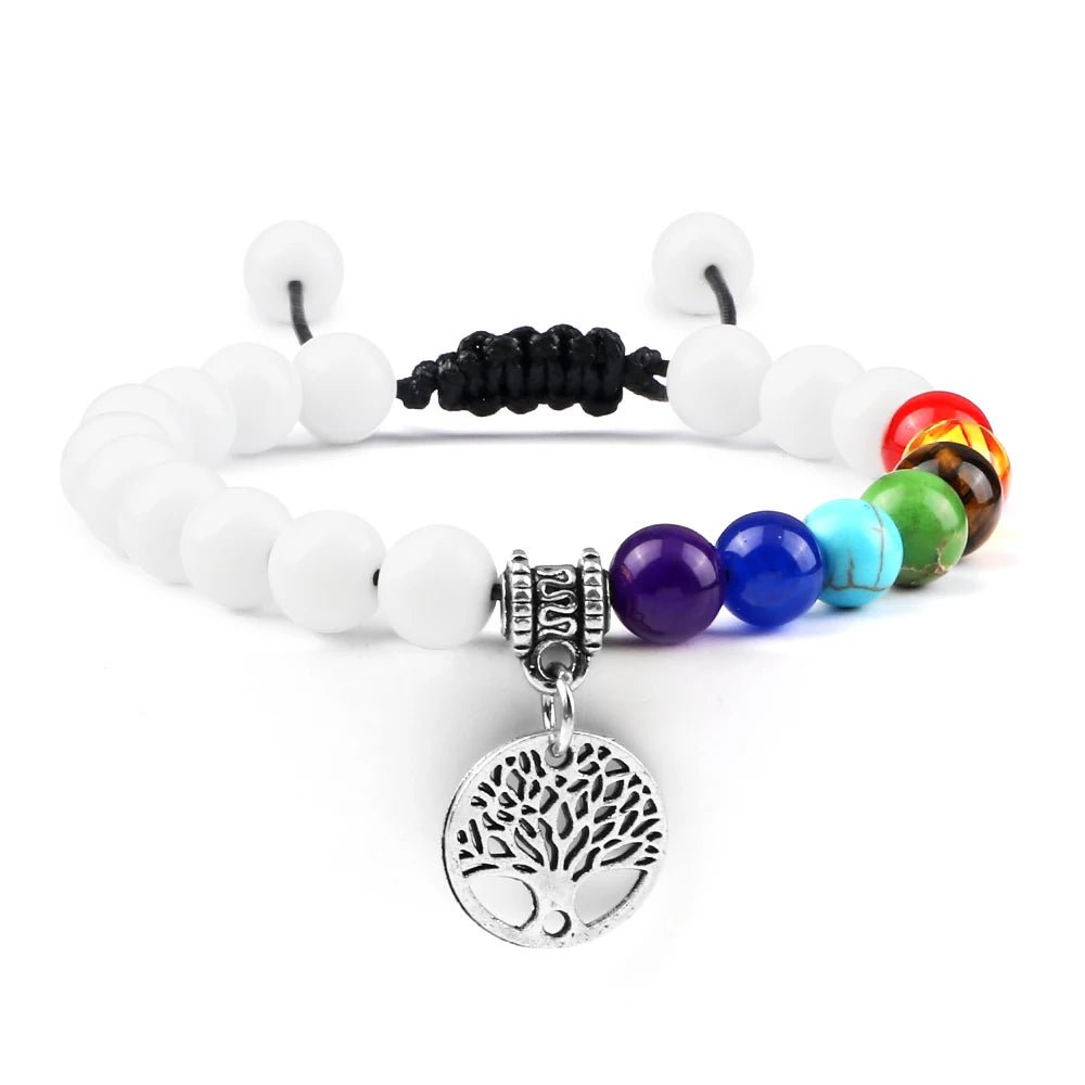 Bracelets d'arbre de vie des 7 chakras, pierre naturelle, Reiki, perles d'énergie de guérison, Bracelets de Yoga pour femmes et hommes, bijoux de méditation, cadeau, tendance - CAP OCEAN BIEN-ETRE