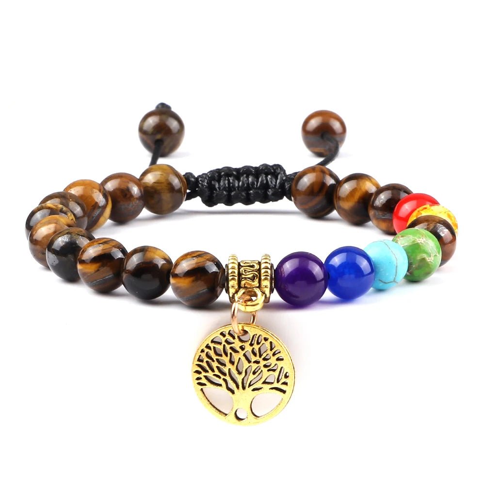 Bracelets d'arbre de vie des 7 chakras, pierre naturelle, Reiki, perles d'énergie de guérison, Bracelets de Yoga pour femmes et hommes, bijoux de méditation, cadeau, tendance - CAP OCEAN BIEN-ETRE