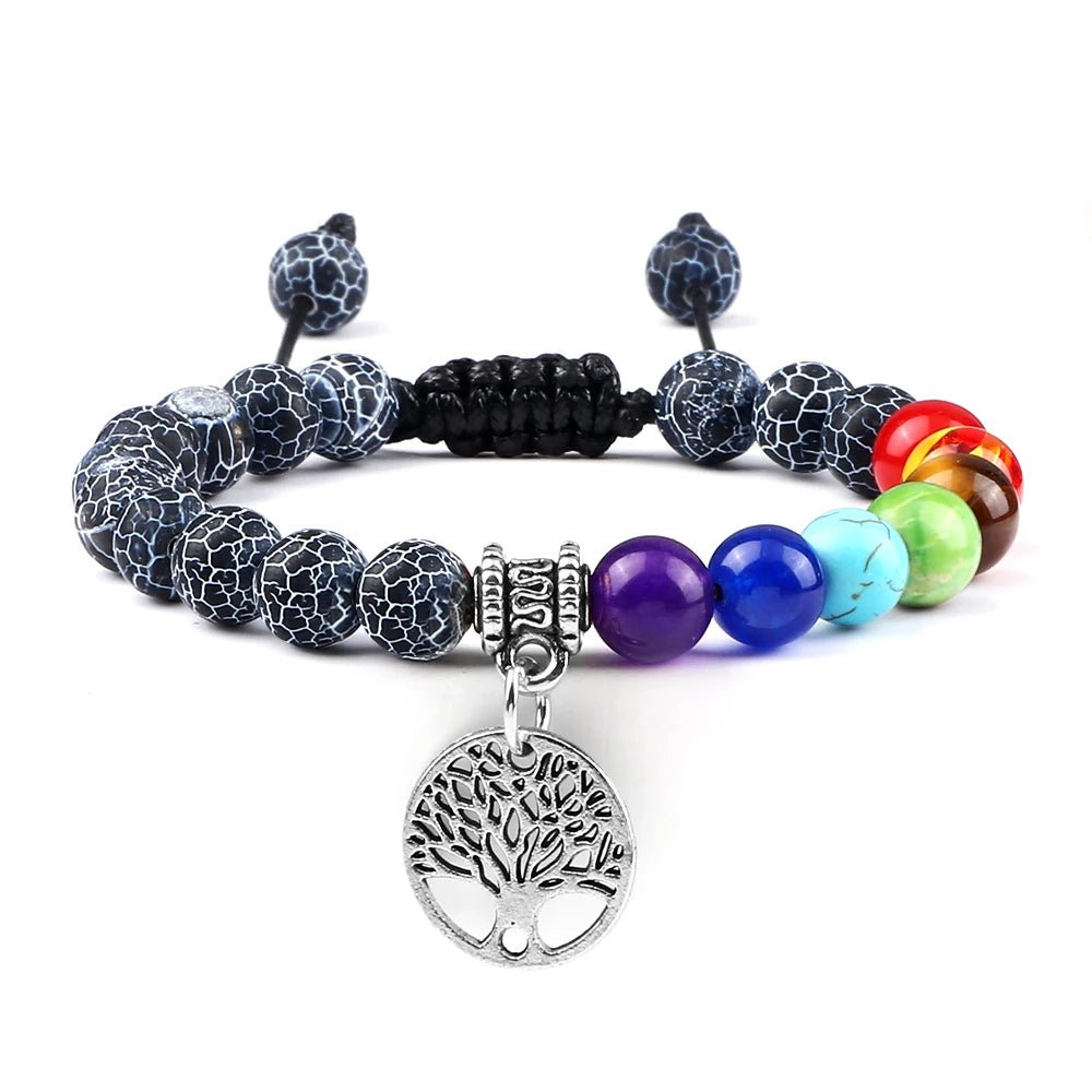 Bracelets d'arbre de vie des 7 chakras, pierre naturelle, Reiki, perles d'énergie de guérison, Bracelets de Yoga pour femmes et hommes, bijoux de méditation, cadeau, tendance - CAP OCEAN BIEN-ETRE