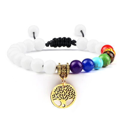 Bracelets d'arbre de vie des 7 chakras, pierre naturelle, Reiki, perles d'énergie de guérison, Bracelets de Yoga pour femmes et hommes, bijoux de méditation, cadeau, tendance - CAP OCEAN BIEN-ETRE