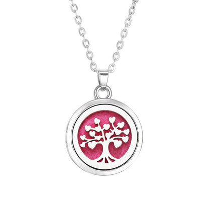 Collier d'aromathérapie arbre de vie, diffuseur d'huile essentielle de parfum, médaillon en alliage d'acier inoxydable, pendentif diffuseur d'arôme - CAP OCEAN BIEN-ETRE