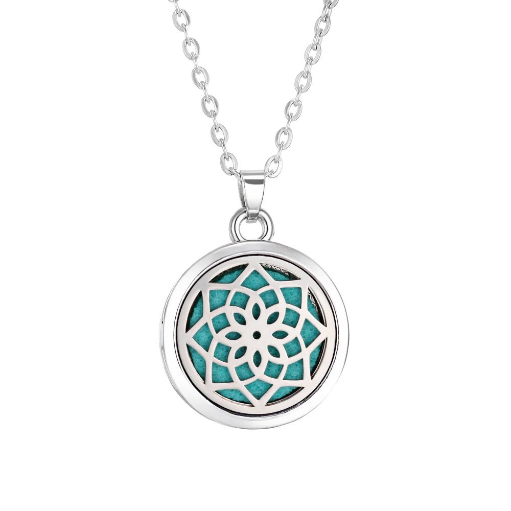 Collier d'aromathérapie arbre de vie, diffuseur d'huile essentielle de parfum, médaillon en alliage d'acier inoxydable, pendentif diffuseur d'arôme - CAP OCEAN BIEN-ETRE