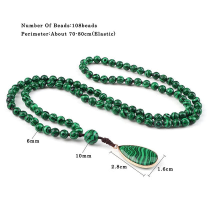 Bracelet et Collier en perles de Malachite naturelles - CAP OCEAN BIEN-ETRE