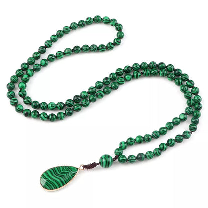 Bracelet et Collier en perles de Malachite naturelles - CAP OCEAN BIEN-ETRE