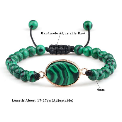 Bracelet et Collier en perles de Malachite naturelles - CAP OCEAN BIEN-ETRE