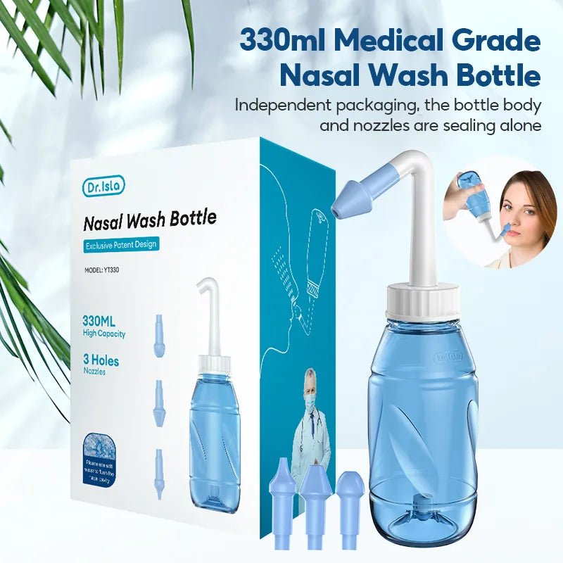 Dr. isla nettoyant pour le nez, irrigateur Nasal, bouteille de rinçage, protection du nez, évite la rhinite allergique, adultes et enfants, Pot Neti 300ML - CAP OCEAN BIEN-ETRE